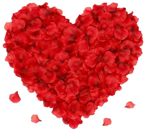 2000 Pcs Rose Petals,Artificial Red Rose Petals for Bath Silk Flower Petal | Fake Petal Romantic Decorations for Bathroom Bedroom,for Valentine's Day Proposal Wedding Anniversary Birthday Party Props