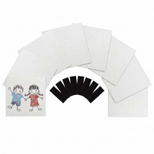 8 petites toiles à peindre, toile vierge de 10 x 10 cm à peindre, toile vierge pour tableau en toile d'art pour acrylique, aquarelle, tableau noir pour bricolage, arts et travaux manuels