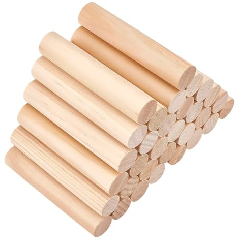 OLYCRAFT 32 Stück Rundholzstab 100 x 20mm Unbehandeltes Naturholz Runde Holzstäbe Hartholz Bastelstab Vorgeschnittene Holzstäbe Für DIY Bastelarbeiten Modellbauprojekte Und Heimdekoration