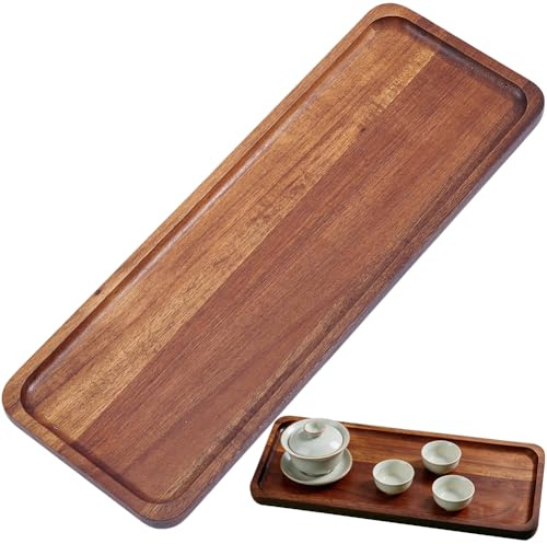 Beebeecraft Piccolo Vassoio Da Portata In Legno Rettangolare Da 11x4 pollice Color Cocco Vassoio Da Portata In Legno Marrone Tagliere per Salumi e Formaggi per Tè Caffè Comò Cibo Snack Fazzoletti