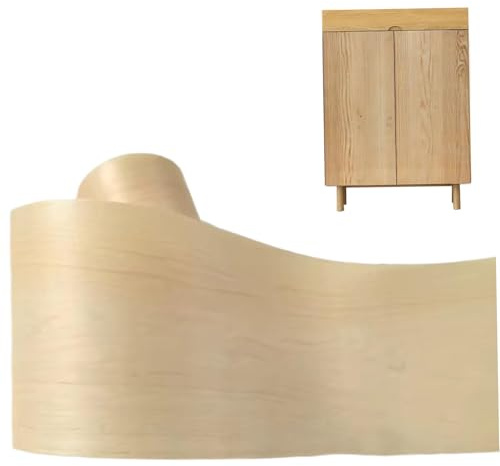 Rollo de chapa de madera, lámina de chapa de madera, paneles naturales flexibles de 8 pulgadas x 8 pies para entusiastas del bricolaje, carpinteros y restauración de muebles, lámina
