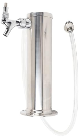 ZJchao Torre de Cerveza de Barril de un Grifo, Dispensador de Cerveza de Acero Inoxidable de 3 Pulgadas con Grifo de Cierre Automático para Fiestas en Restaurantes Caseros (SILVER)