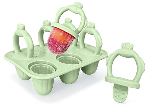 UJBVCX 6 Cavités Mini Moule à Glace Bébé Réutilisable avec Poignée Facile à Saisir