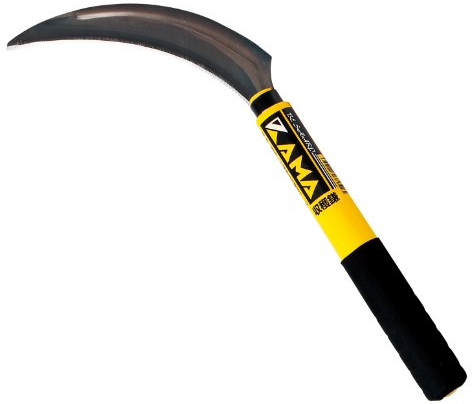 Hounen Japanische Sichel mit schwarzer Klinge, gezackt, 17 cm, Garten, Gras, Efeu, Ernte, Gemüse, Gartenarbeit, Unkrautjäten, Stahl SK-5