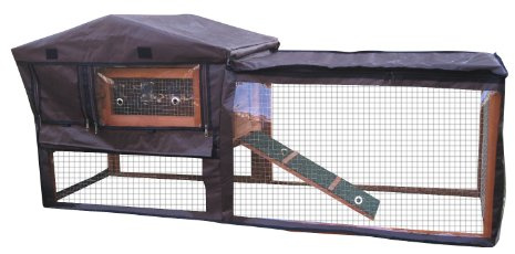 BUNNY BUSINESS Kaninchen Abdeckung für BF3 Stall, Wetterfest, Tierfreundlich, Schwarz, L 36 x B 36 x H 4 cm