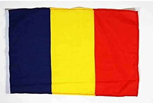 AZ FLAG Drapeau Roumanie 45x30 cm Drapeau Roumain Polyester 100D Fourreau | Usage intérieur et extérieur Drapeau décoratif România coutures doubles et bords renforcés avec fourreau pour mât
