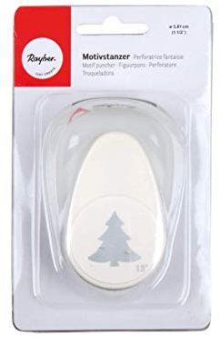 RAYHER HOBBY Paper Craft Punch with Fir Tree Design, Lever Punch for Card Making and Scrapbooking, 3.81cm, 1.5, 69010000