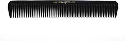 Hercules Sägemann 4930 Profi Haarschneidekamm Naturkautschuk Haarkamm mit 2 Zahnungen extra grob + grob - 7,5 Zoll - einseitig mit mm-Einteilung