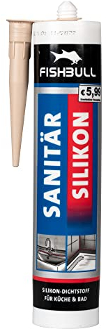 Fishbull Sanitär Silikon 300ml beige Silicon Dichtmasse Dichtstoff Fugendicht