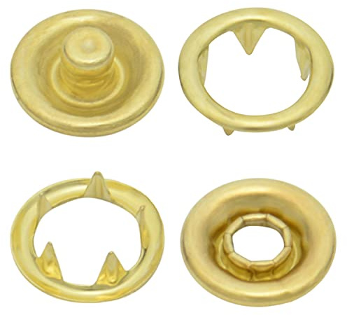 Druckknöpfe Jersey, Jersey-Snaps, Metallknöpfe, Messing rostfrei, nickelfrei - ab 50 Stück, 9,5 mm, gold