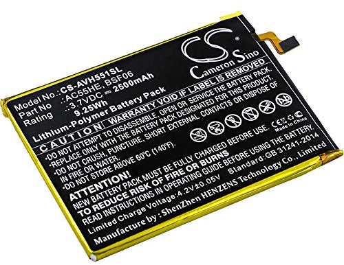 Batterie Compatible avec Replacement for ARCHOS 55 Helium Ultra, A55 Helium Part NO AC55HE, BSF06