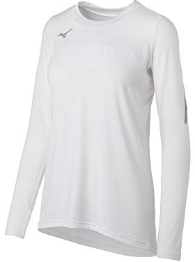 Mizuno Techno VII Damen Volleyball-Trikot, langärmelig, Weiß, XXS