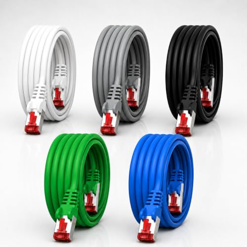 1CONN Cavo di Rete Cat6 2m 5 Colori Vari2 Cavo Patch LAN Cat 6 Cavo di Rete LAN Sftp Pimf Lszh Rame 1000 Mbit s