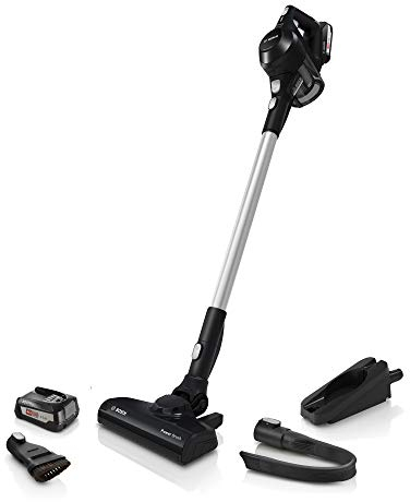 Bosch Akku-Staubsauger Unlimited Serie 6 BLS612BLCK, kabelloser Handstaubsauger, beutellos, leicht, Mehr-Geräte-Akku, Hygiene-Filter, hohe Saugleistung, Lange Laufzeit, alle Bodenarten, schwarz