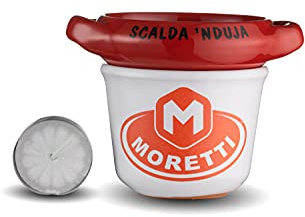 Moretti® | Scalda Nduja in Terracotta | Fornellino Artigianale Made in Calabria | Bagna Cauda 100% Idoneo per Alimenti |