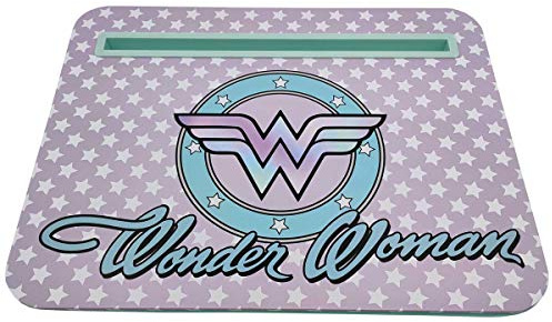 Wonderwoman Laptop Lap Desk, Compact Portable Work Tray with Cushion, Phone and Tablet Holder, for Him or Her, Merchandise