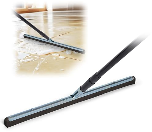 Novatool Wasserschieber Bodenabzieher 60cm mit Teleskop I Duschabzieher Abzieher Dusche Boden Abzieher Fenster Profi I Wasser Abzieher Schieber für Boden Wasserabzieher Terasse Boden mit Stiel