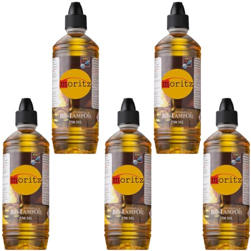 5 x 750 ml Moritz Bio Lampenöl Citronella für Fackeln Öllampen Sturmlaternen Wandfackeln