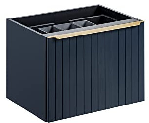 PIASKI Mobile lavabo 80 cm Santa FE Deep Blue, mobile lavabo con piano di lavoro, mobile lavabo sospeso, colore blu marino (solo mobile)