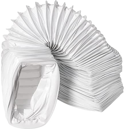 Steinberg14 Weiß 110x55mm / Länge 6 Meter Abluftschlauch PVC Flexibel Schlauch für Klimaanlagen - Dunstabzugshaube - Trockner