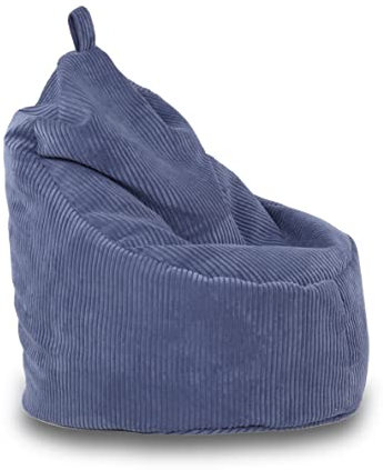 Ecopuf Yoko Sitzsack mit Füllung aus Cord, mit Kissen inklusive, ergonomischer Sitzsack, hoher Sitzsack mit komfortablem Griff