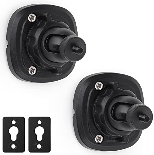 Mippko 2-pack högtalare väggmonteringshållare för 1/4-tums-20 gängat nyckelhål, 2-pack adaptrar kompatibla med icke-1/4-tums-20 gängade skruvhål, 360°rotationsjustering aluminiumlegering montering