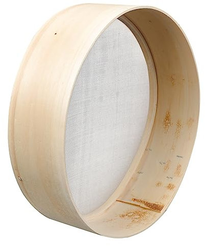 Garneck Holz Mehlsieb Feinmaschig Robustes Küchensieb Für Feines Mehl Langlebiger Handsieb Mit Feinem Maschenfilter Zum Backen Und Mehlsieben Im Haushalt