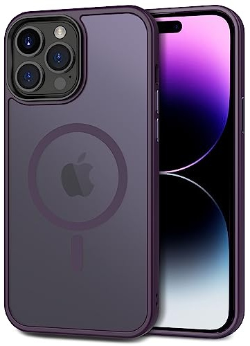 CACOE für iPhone 14 Pro Hülle Kameraschutzend, Kompatibel mit MagSafe, Stoßfest Kratzfest Magnetisch Rückseite Handyhülle für iPhone 14 Pro Case Transluzente