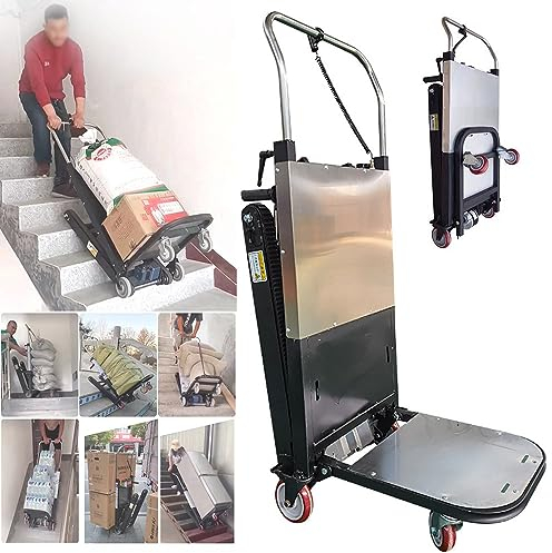 BrightFootBook Carretilla Sube escaleras 1000W | Capacidad de Carga 500 kg | 48 V/36 Ah | Mango Extensible | Estructura de Acero | Carretilla Eléctrica para Subir Escaleras a Batería
