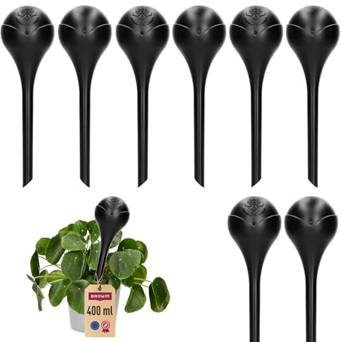 BROWIN® Bewässerungskugeln für Pflanzen | dosierte Bewässerung | Automatische Bewässerungssystem für Pflanzen | Tröpfchenbewässerungsbausätze (400 ml) (2, schwarz)
