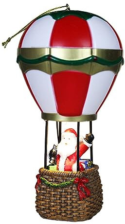 Surakey LED Beleuchtung Heißluftballon,Weihnachtsschmuck aus Harz Weihnachtsmann Figur Laterne Batteriebetrieben Weihnachtsdorf Zubehör Weihnachtsdeko für Weihnachten Party Gastgeschenke