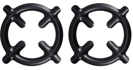 Supports pour Cafetière sur Cuisinière à Gaz 2 Pièces Noir Fer | Structure Robuste, Stabilité et Usage Facile, Lot de 2 pour Maison et Café