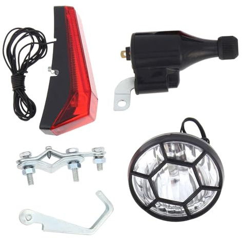 LOVIVER Ensemble de lumières de vélo Dynamo, générateur de Friction, Installation Simple, Remplacement étanche, Feux arrière universels sûrs et écologiques, b