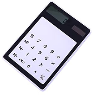 GRIRIW Calculatrice Tactile Solaire Ultra Mince Transparente avec Écran LCD Calculatrice De Bureau Compacte Et Légère pour École Maison Et Bureau Noir