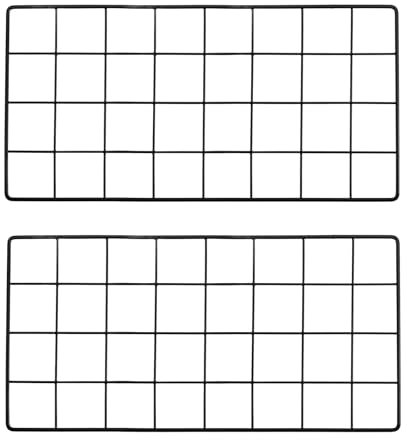 PATIKIL 16x8 Inch Wall Grid Panel, 2 Pcs Metal Wire Photo Wall Decorative Grid for Photo Display Hanging Picture Memo Home Decorations, Black