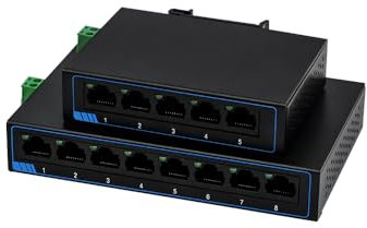 PUSR 5 Ports 1000M Gigabit Ethernet Netzwerk-Switch DC oder Terminal Netzteil Plug and Play unterstützt Auto MDI/MDIX DIN-Schienen-Installation und Desktop-Platzierung Eisengehäuse USR-SG1005