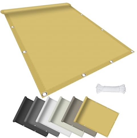 Tenda a Vela Parasole 180 x 240 cm Vela Ombreggiante Parasole, Impermeabile Rettangolare con Occhielli, Pes Protezione UV 98%, per Esterno Terrazza Giardino, Color Crema