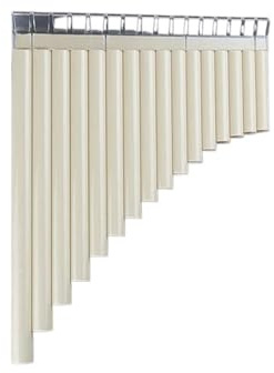 Panflöte aus Bambus Cremeweiße 16 Rohre Panflöte Panflöte G-Taste ABS-Kunststoff Traditionelle Holzblasinstrumente