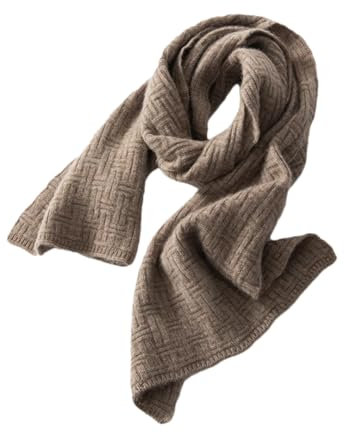 Kaschmir-Schal, Winter, Herren/Damen, Outdoor-Schal, solide Strickschal, Braun Grau, One size
