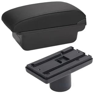 WEFOLCC Reposabrazos Organizador Organizador De Consola Central Reposabrazos Caja Central Almacenar Contenido Caja De Almacenamiento con Portavasos con USB para Ibiza 6j 6L(C2 Black Line NO USB)