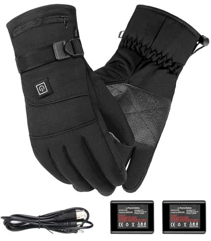 Guantes calefactables para mujer, guantes calefactables para mujer, guantes de calefacción eléctrica, guantes de calefacción con batería recargable para pantalla táctil, para ciclismo, senderismo,