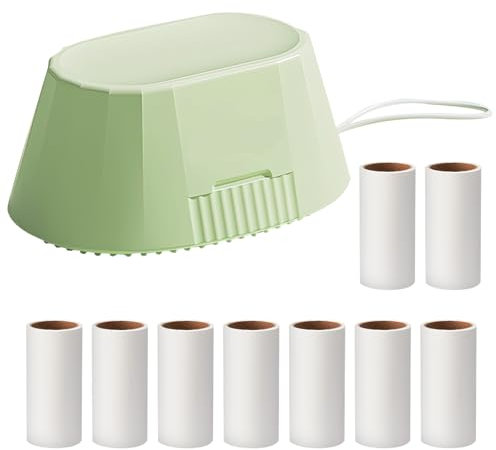 Realand Double-Sided Mini Lint Roller, Travel Size Portable Extra Sticky Dog Cat Pet Hair Roller, Small Lint Remover Brush for Clothes Purse with 300 Sheets, Green