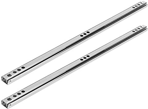 Guide per Cassetti, Set da 2 Pezzi 342x17mm Guide per Cassetti in Acciaio Laminato a Freddo con Cuscinetti a Sfera, Guide per Cassetti Montaggio Inferiore Guida di Scorrimento