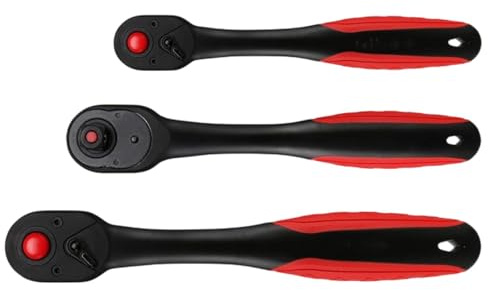 Juego de llaves de carraca, juego de llaves de carraca, llave de carraca métrica con 72 dientes y mango giratorio, mecanismo de carraca multifuncional, llave de trinquete con accionamiento triple para