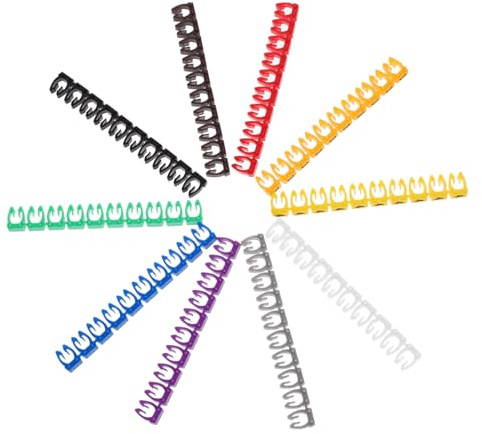 OSOLADY Tubi di Marcatura Numerici 0-9 in Plastica Colorata 100 Pezzi, Identificatori e Etichette per Cavi 3.0-4.0mm, per Gestione e Organizzazione Fili Elettrici di Rete