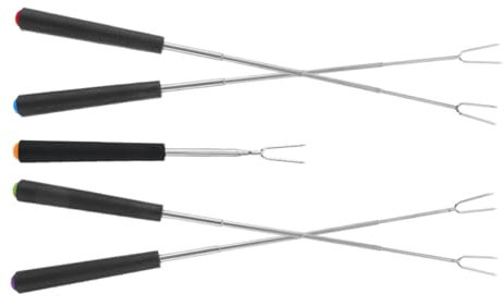 Supvox 5stücke Teleskop-marshmallow-sticks Aus Grillspieße Mit Kunststoffgriff Wurstgabeln Für Fleisch Kebab-spieße Zum Rösten Für Camping Und