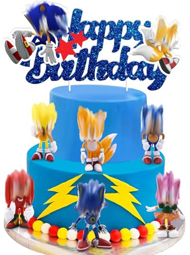 VOVhpbidy 7 Pezzi Soni Mini Figurines per Ragazzo Ragazza, Decorazioni Torta Compleanno, 3D Mini Soni Figures Cake Toppers, Topper Torta per Festa di Compleanno Bambini (1)
