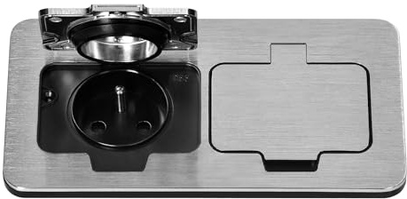MIRATIC Double Prise Exterieure Etanche Prise Electrique Hermétique Double Installation dans Boîte Mural ou dans Sol Type E Protection IP55 (argent)