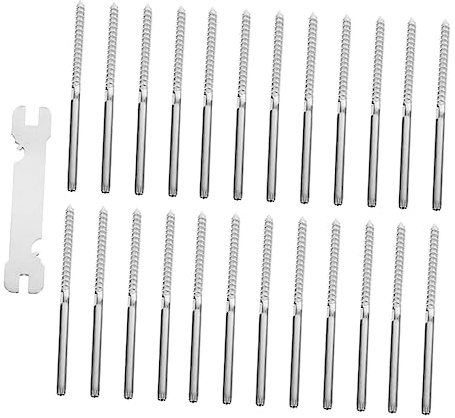 HOMSFOU Kit de Rampe D'escalier Vis à Sertir en Acier Inoxydable Argenté, Résistant la Fatigue Intempéries, pour Usage Intérieur et Extérieur