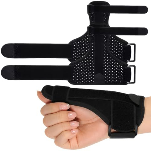 GXGM 2 Stück Verstellbar Bandage Handgelenk, Daumenbandage Rechts,Daumenbandage Links,Geeignet für Sehnenscheidenentzündung,Anti-Torsionsverletzung,Fingerschutzhalter(Schwarz)